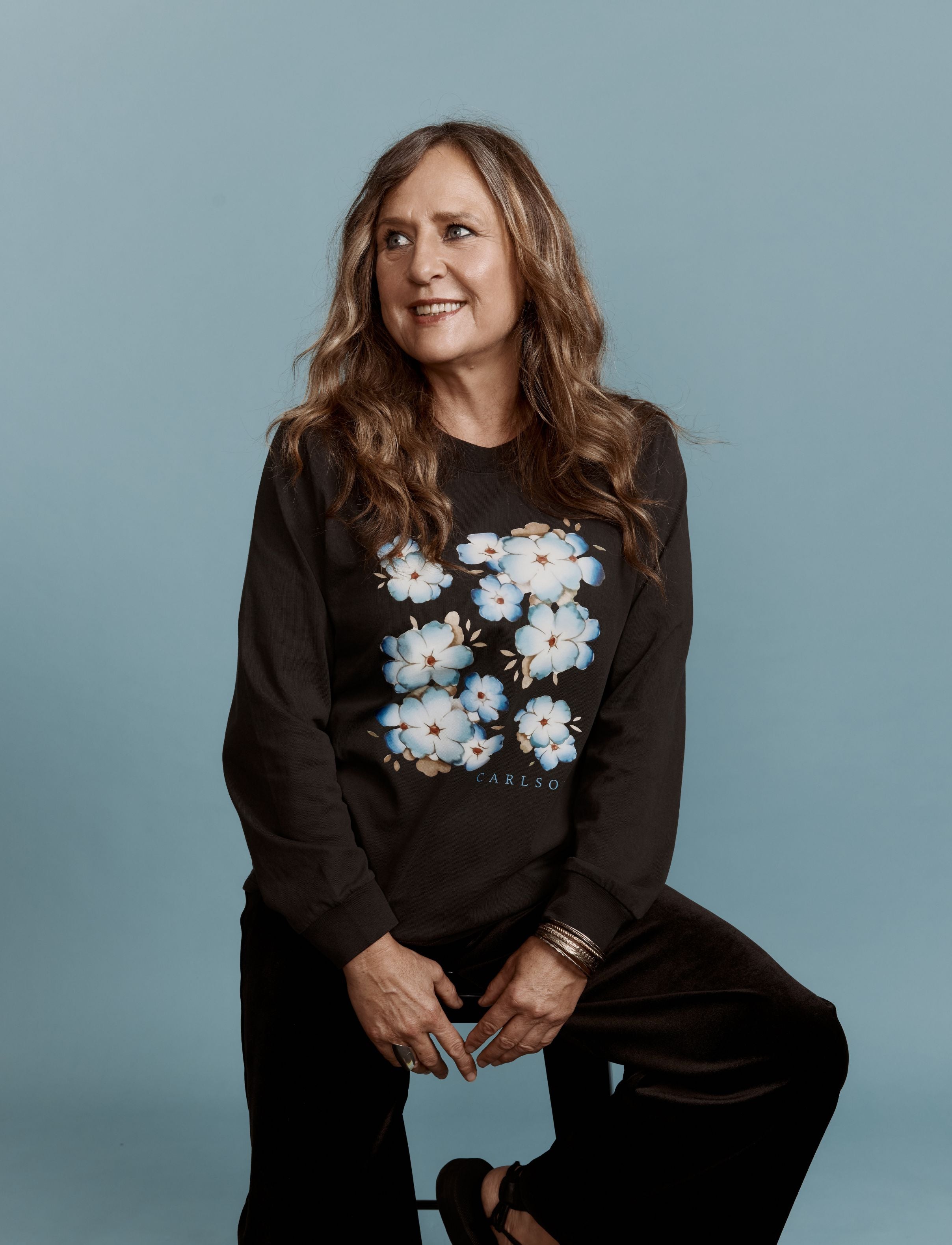 Carlson Women's Heavy Faded Long Sleeve Tee Black